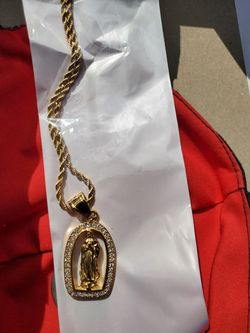 Stainless steel Virgin Mary chain and charm