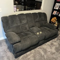Blue Love Seat Recliner Sofa 