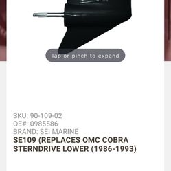 Lower Unit For Omc Cobra 