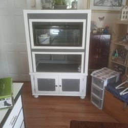 Fish Tank Stand Holds Two Fish Tanks
