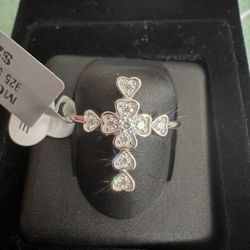 Moissanite Cross Ring 