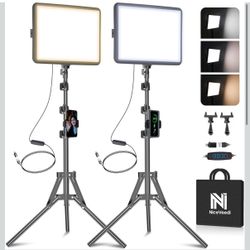2-Pack LED Video Light Kit, NiceVeedi Studio Light, 2K Dimmable Photography Lighting Kit with Tripod Stand&Phone Holder, 73" Stream Light for 