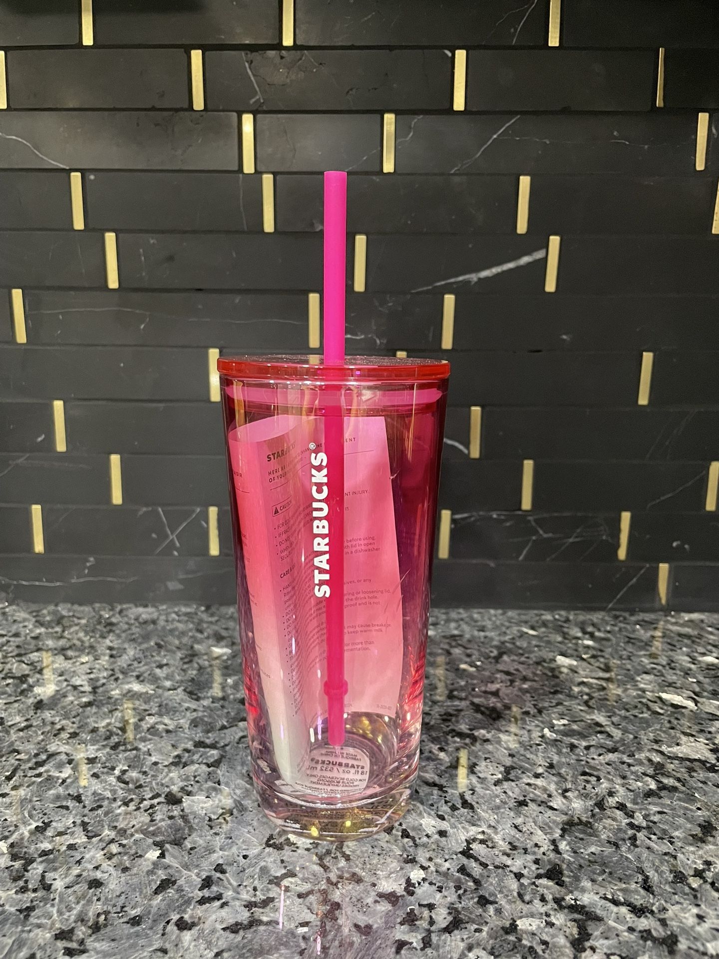 Pink Glass Starbucks Cup