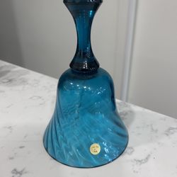 Made In Poland.  Large Teal Glass Bell.