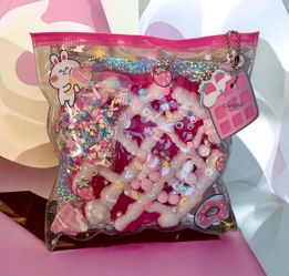 Strawberry 🍓 waffle 🧇 squishy w/ beads & sprinkles
