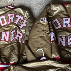 49ER GOLD JACKETS 80-90’S ORIGINAL CHALKLINELOCKERLINE SIZE SMALL, MED lARGE&XL