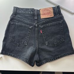 Levi High Rise, Black Jean Shorts 