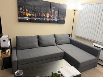 FRIHETEN Sleeper sectional couch 3 seat w/storage