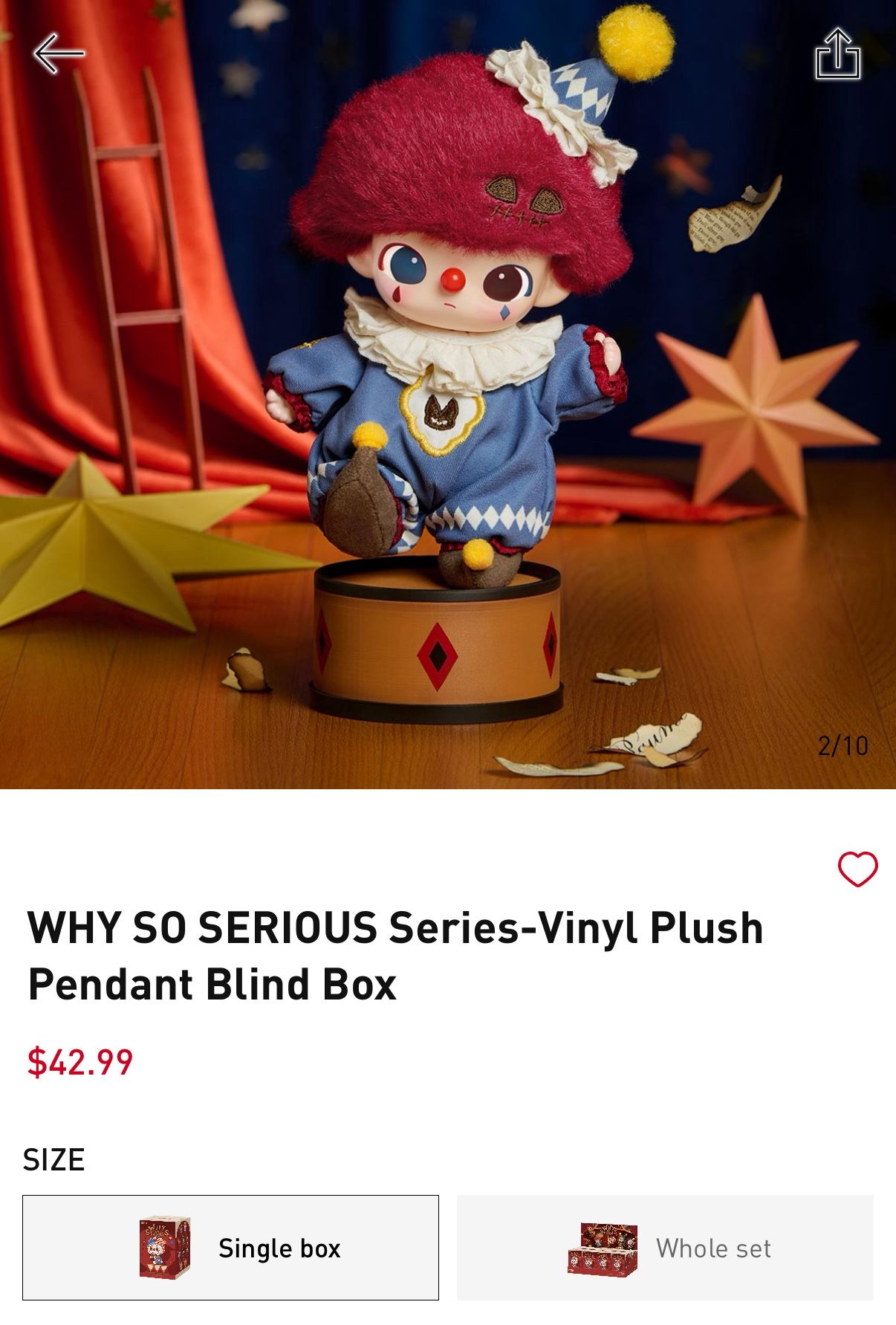 Pop Mart Plush Toy Why So Serious Flame Clown Dimoo