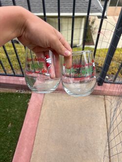 Two Christmas Wine Glasses
