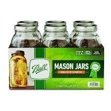 Ball Mason Jars 64 oz – 6-Pack Wide Mouth w/ Lids & Bands (New) 