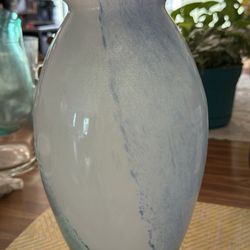 13inch beautiful blue frosted glass Vase