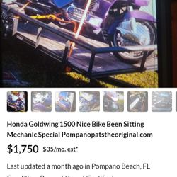 Honda Goldwing 1500 Been Sitting A Year Ran When Parked Have Many Parts Also For This Bike