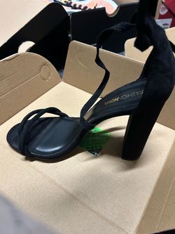 Black Ankle Wrap Heels (W8)