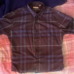 Authentic 2020 Burberry Shirt, Color: Black And Navy Blue, Size: Medium Or Small 