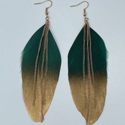 Gradient Bohemian Feather Earrings 
