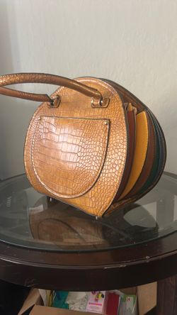 Brown faux handbag