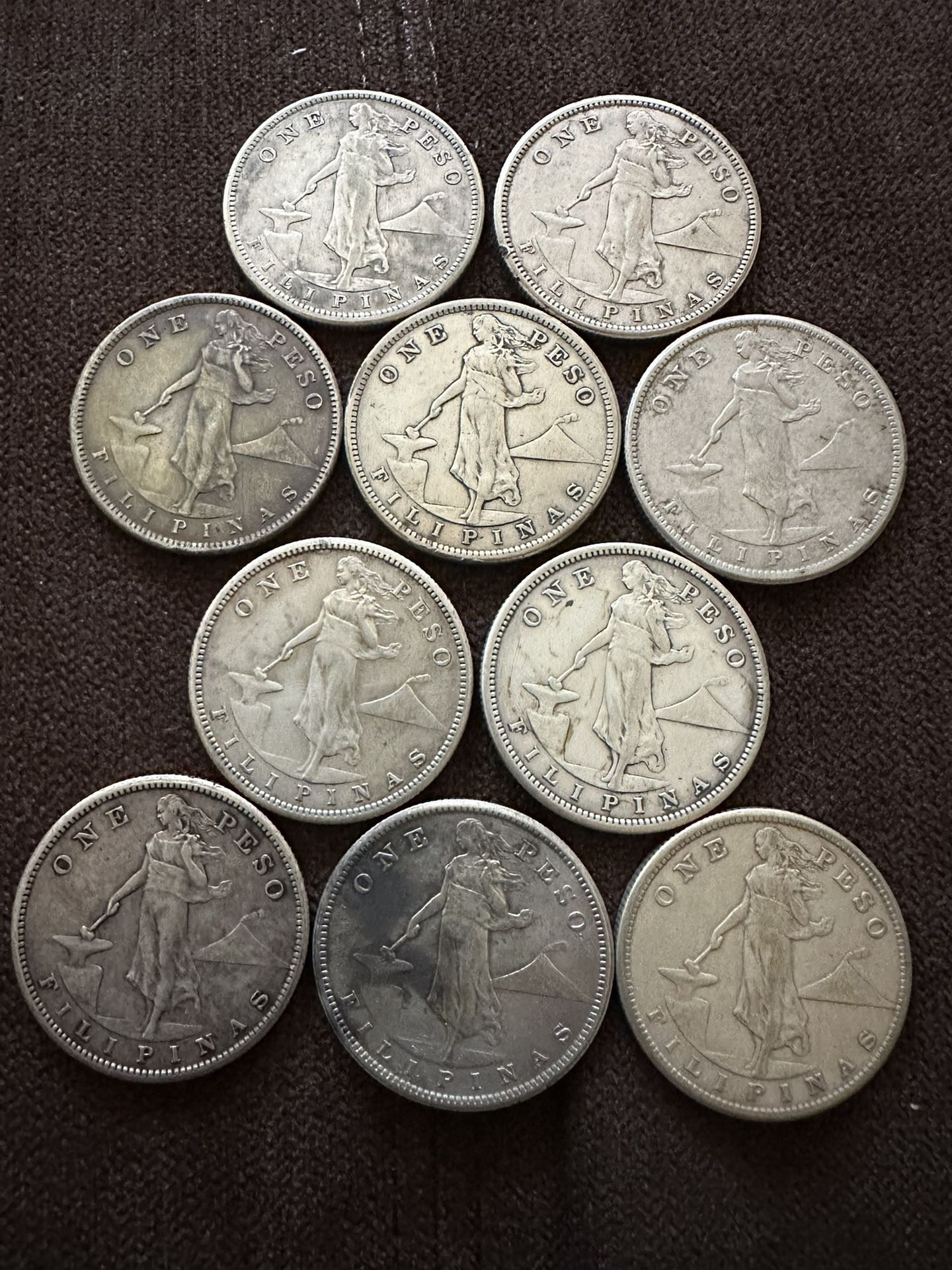 Philippines One Peso Silver Coins