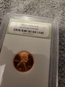 1999-S Lincoln Cent DCAM Gem Proof Slabbed