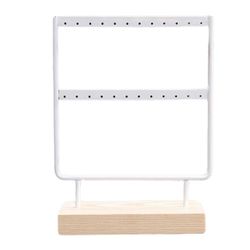 WHITE IRON WOOD EARRING NECKLACE BRACELET JEWELRY DISPLAY RACK STORAGE ORGANIZER