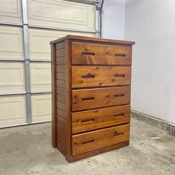 Vintage Solid Wood Dresser 5 Drawer Bedroom Furniture Organizer