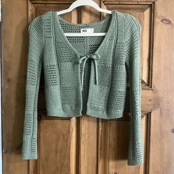 Kids Sage Open-Knit Cardigan
