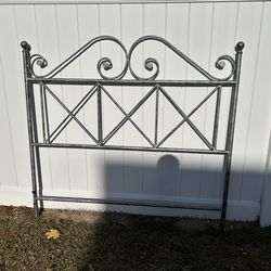 All Metal Silver Queen Headboard With Steel Bed Frame