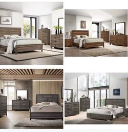 4- Pc Bedroom set Dresser,Mirror Nightstand (1) Queen size bed frame Not including Mattress and Box Sp