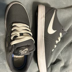 Nike SB Check Solarsoft Canvas shoes in cool grey. 