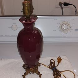 Table Lamp Vintage Maroon USA