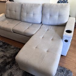 Grey pull out Couch