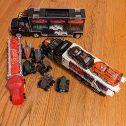 Toy Car Carrier Trucks With Cars -- 27 Pieces 