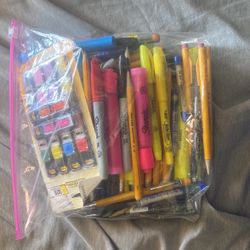 Pens 🖊 Sharpie,Pencil ✏️ A Lot Of Bags 