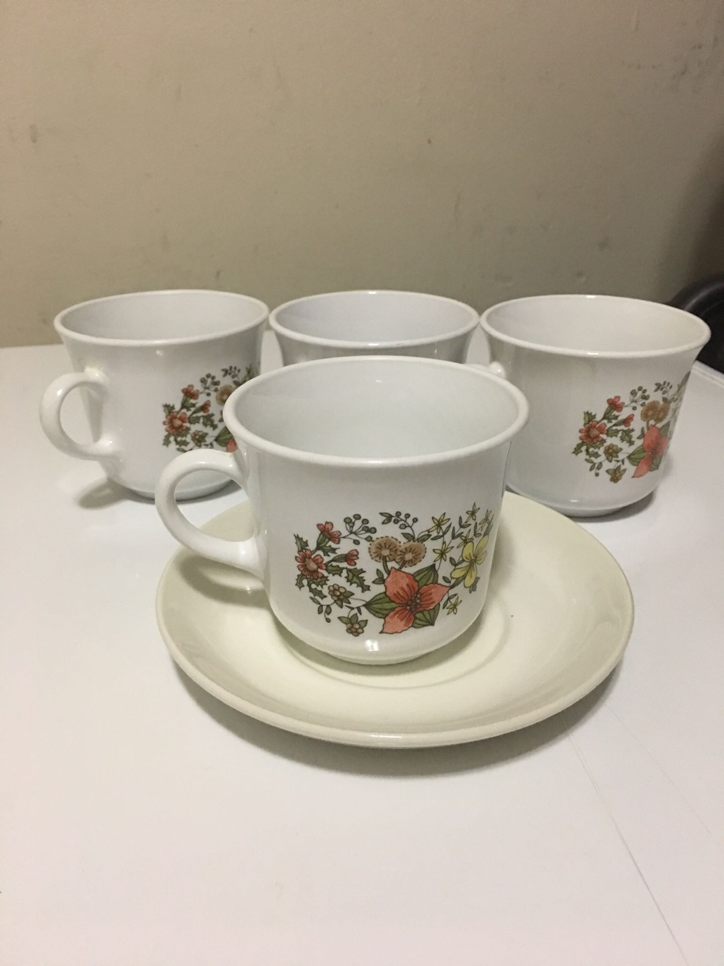 Antique glasses with their plates