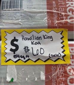 SALE- Hawaiian King Koa 12 mm T x 5.2 in. W Waterproof Laminate Wood Flooring