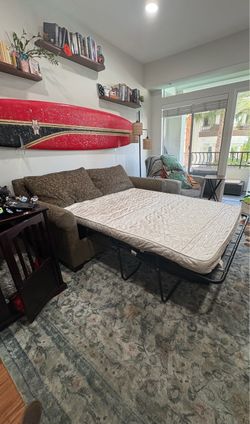Brown Damask Sleeper Sofa