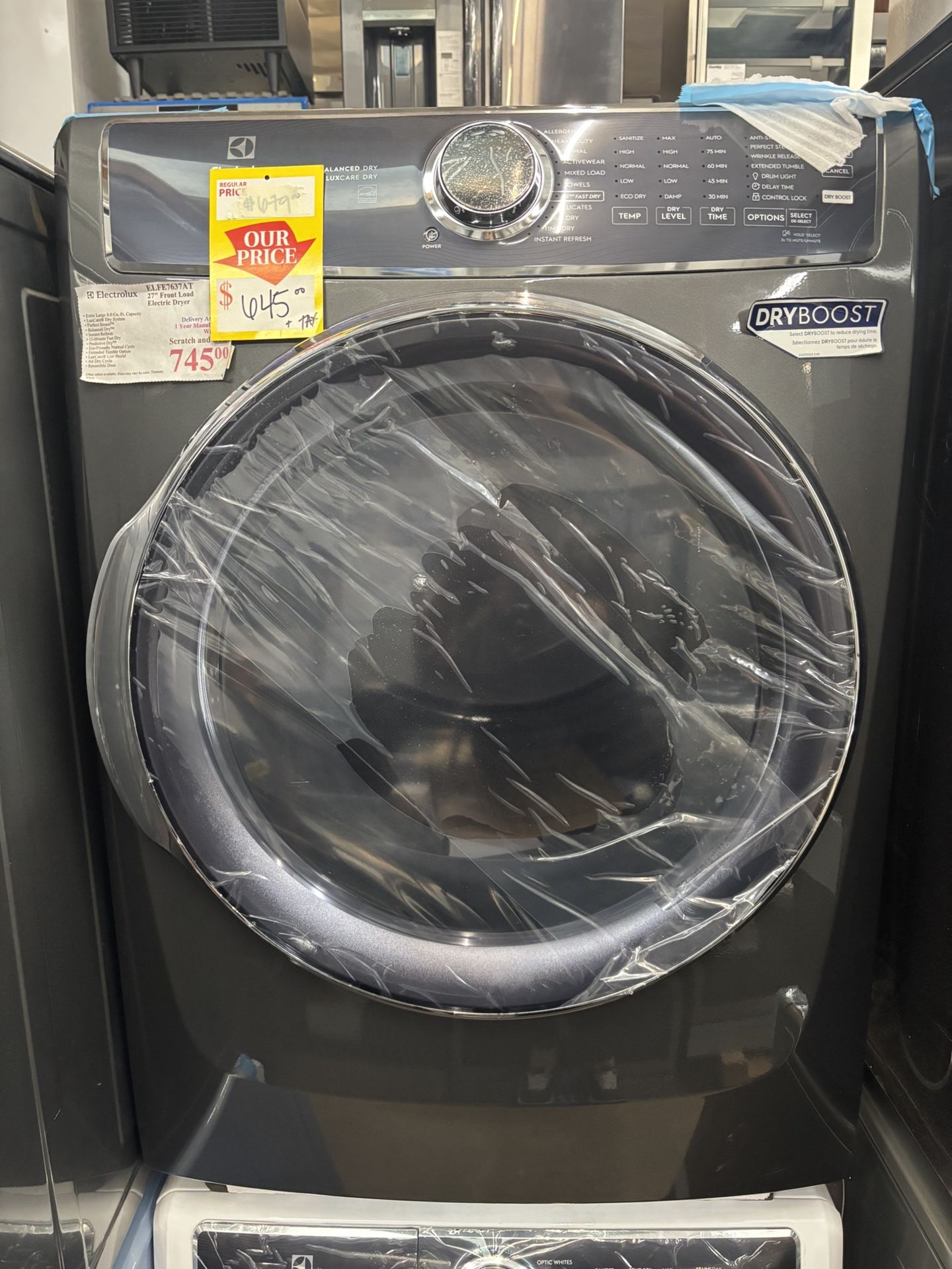 New Electrolux 27” Front Load Electric Dryer