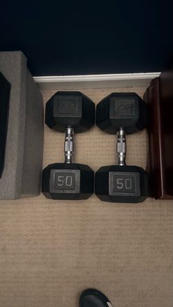 Pair of CAP 50 lb Dumbbells – 100 lbs Total