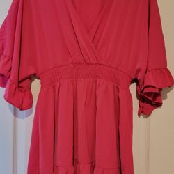 Womans Bright Pink Dress Size Medium 