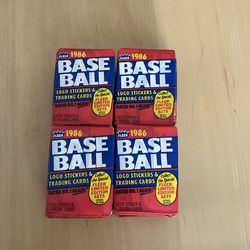 1986 Fleer Baseball Unopened Waxpaks
