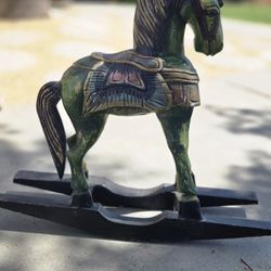 Vintage Decorative Folk Art Rocking Horse