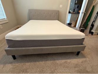 Queen Bed frame w/ memory foam mattress