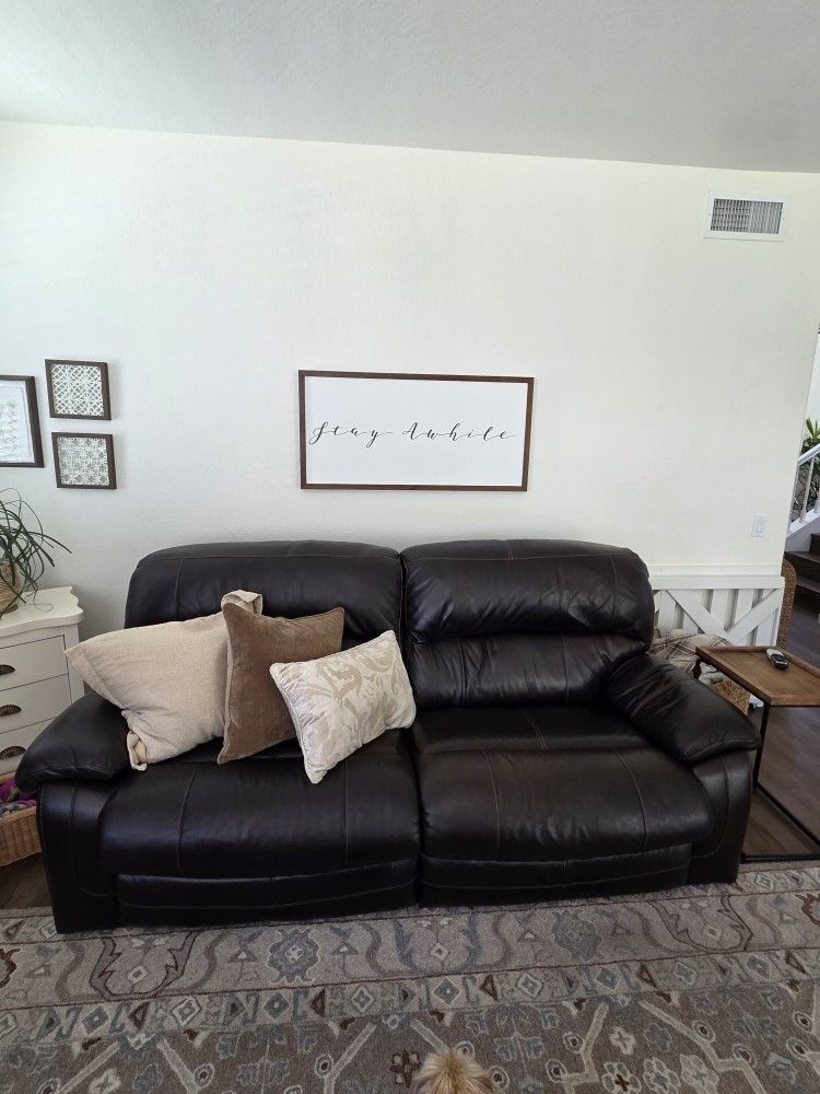 Leather Reclining Sofa