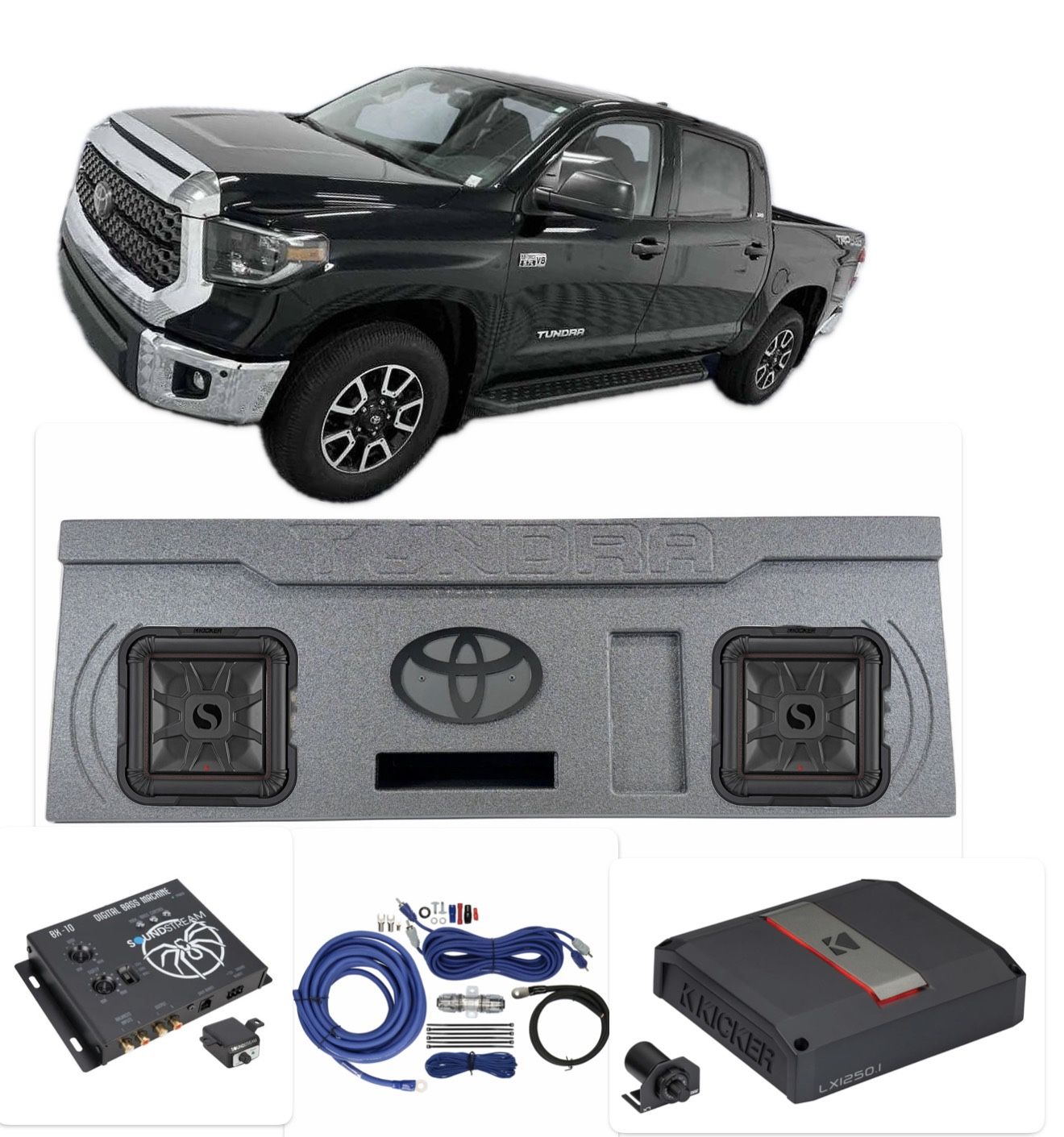 New Full Bass Package Kicker Audio For Toyota Tundra 2014-2021 Crew