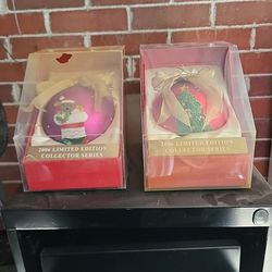 Pair Of Vintage Overeized Collectors Christmas Ornaments