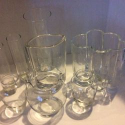 Lot Of Glass Flower Vases