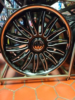 New rims 24x9 5x115 5x120 Fit Dodge, Chevrolet and Cadillac black machine $440 each