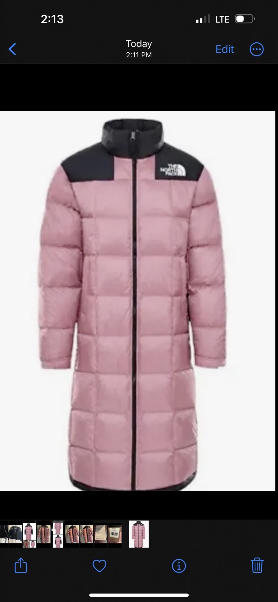The North Face Pink Mesa Rose Duster //Winter Down Cost 🌸Rare Small