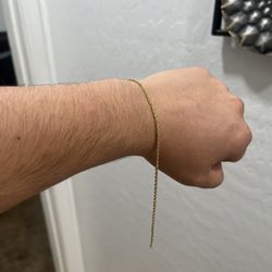 10k Rope Bracelet Hollow Size 8