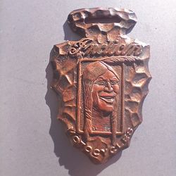 INDIAN MOTORCYCLE VINTAGE WATCH FOB LAUGHING INDIAN